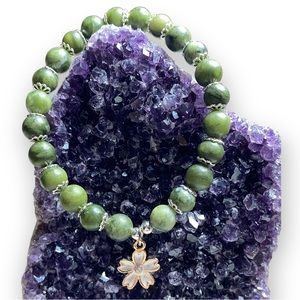 Green Jade Stretch Bracelet